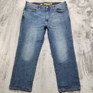 Lee Jeans Mens 44X30 Blue Extreme Motion Relaxed Fit Straight Leg Stretch Denim